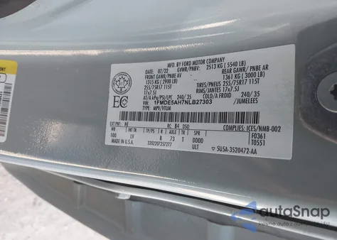 2022 Ford Bronco Big Bend z USA, uszkodzony, nr VIN 1FMDE5AH7NLB27303